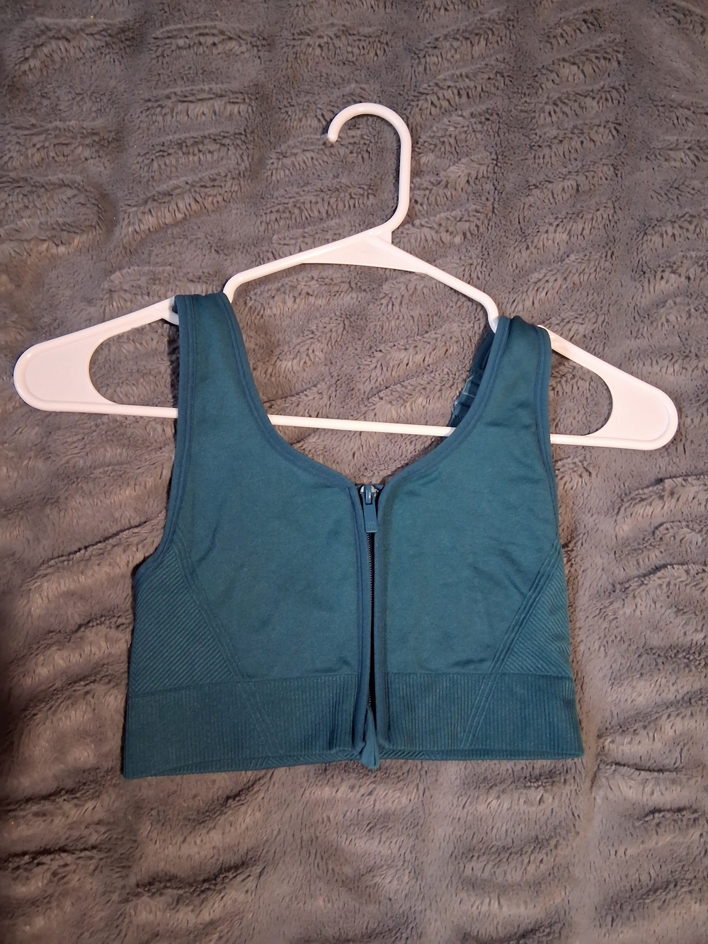 All in Motion Teal Front-Zip Active Wear Sports Bra